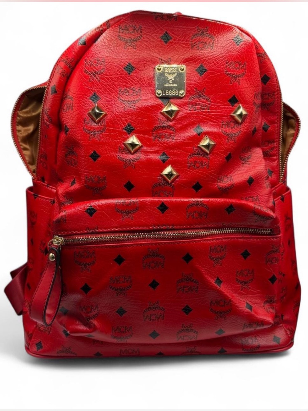 Red Studded Backpack